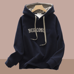 秋冬季 纯棉连帽卫衣女春秋季 宽松套头帽衫 加绒薄款 ins潮 2025新款