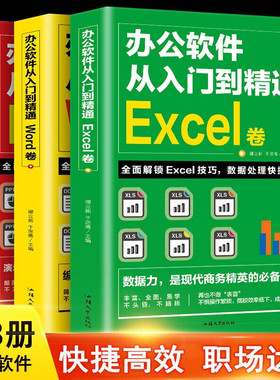 全3册】办公软件应用从入门到精通正版word+excel+ppt轻松应对 教程零基础电脑个人简历万能表格制作工资会计做账公式大全抖音推荐