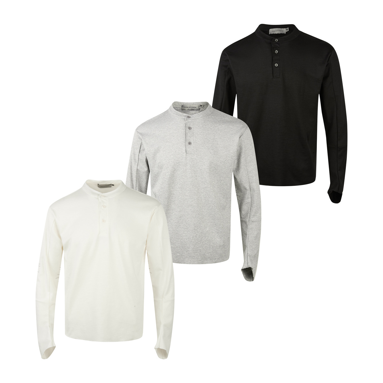 SaiTuiCL/秋冬小众高级感亨利衫纽扣针织打底纯色长袖卫衣情侣