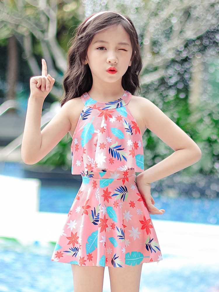 儿童泳衣女童夏季连体速干小中大童2021新款可爱公主女孩防嗮泳装