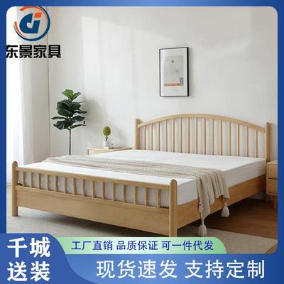 北欧实木床1.2米单人床现代简约中小户型家用卧室1.5米床