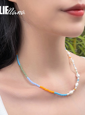 JOLIENANA/多巴胺穿搭项链天然紫晶紫金花园系列天然珍珠原创