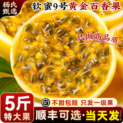 广西百香果黄金钦蜜9号5斤包邮特大果当季现摘新鲜水果钦密旗舰店