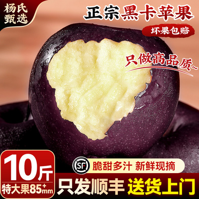 【10斤85mm+】正宗甘肃黑卡黑钻天水花牛苹果新鲜水果当季顺丰