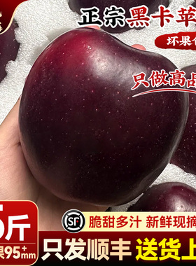 【5斤95mm+】正宗甘肃黑卡黑钻天水花牛苹果新鲜水果当季整箱顺丰