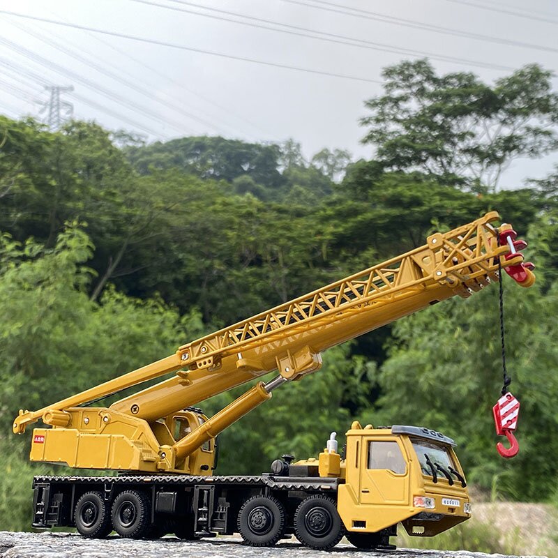 合金大吊车模型仿真工程车玩具t长臂起重机男孩金属玩具车