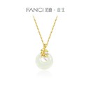 Fanci范琦×宫主 岁岁平安扣项链女穗穗和田玉吊坠生日新年礼物
