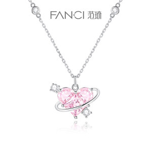 Fanci范琦银饰【甜心少女系列】恋爱星球项链女款轻奢设计感礼物