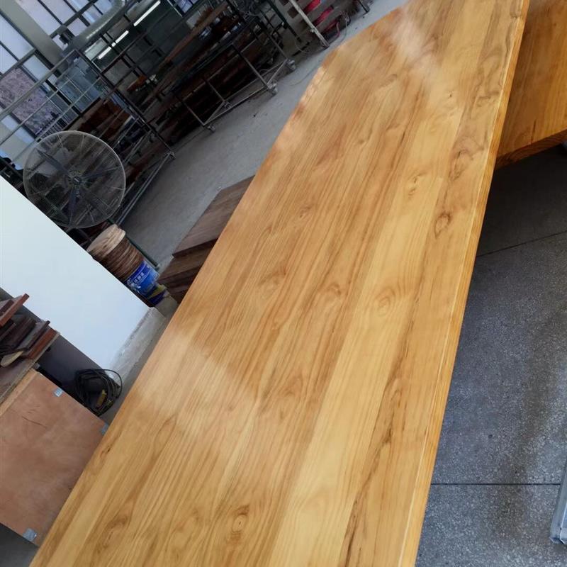 老榆木板厚实木板圆餐桌面吧台板原木板松木飘窗工作台定制大台面