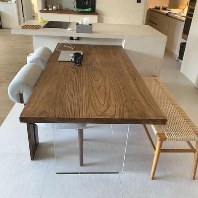 老榆木大板桌老门板实木做旧风格定制原木吧台餐桌飘窗板书桌面板