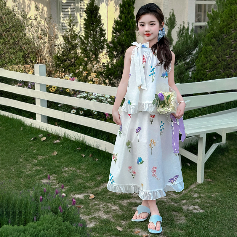 休闲套装女童夏淑女服装夏天两件套夏新洋气潮范潮款流行韩范新品