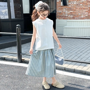 潮装 女大童半身裙两件套夏2025夏日森系夏季 百搭甜美韩范ins风