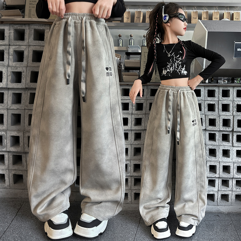 儿童休闲裤春秋中大童潮服女生服饰潮装女童秋天炸街潮宝运动裤