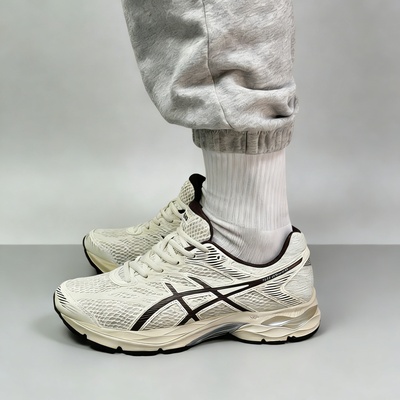 Asics Gel-Flux 4 白棕 减震耐磨 低帮 跑步鞋 男款 1011A614-200
