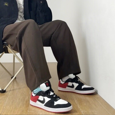 Nike SB Alleyoop 黑白红 鹿皮 防滑 复古休闲板鞋男款CJ0882-102