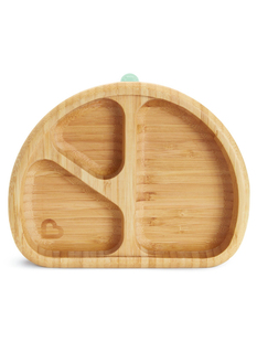 munchkin美国满趣健宝宝餐盘儿童吸盘碗婴儿竹制吸盘分隔盘分格盘