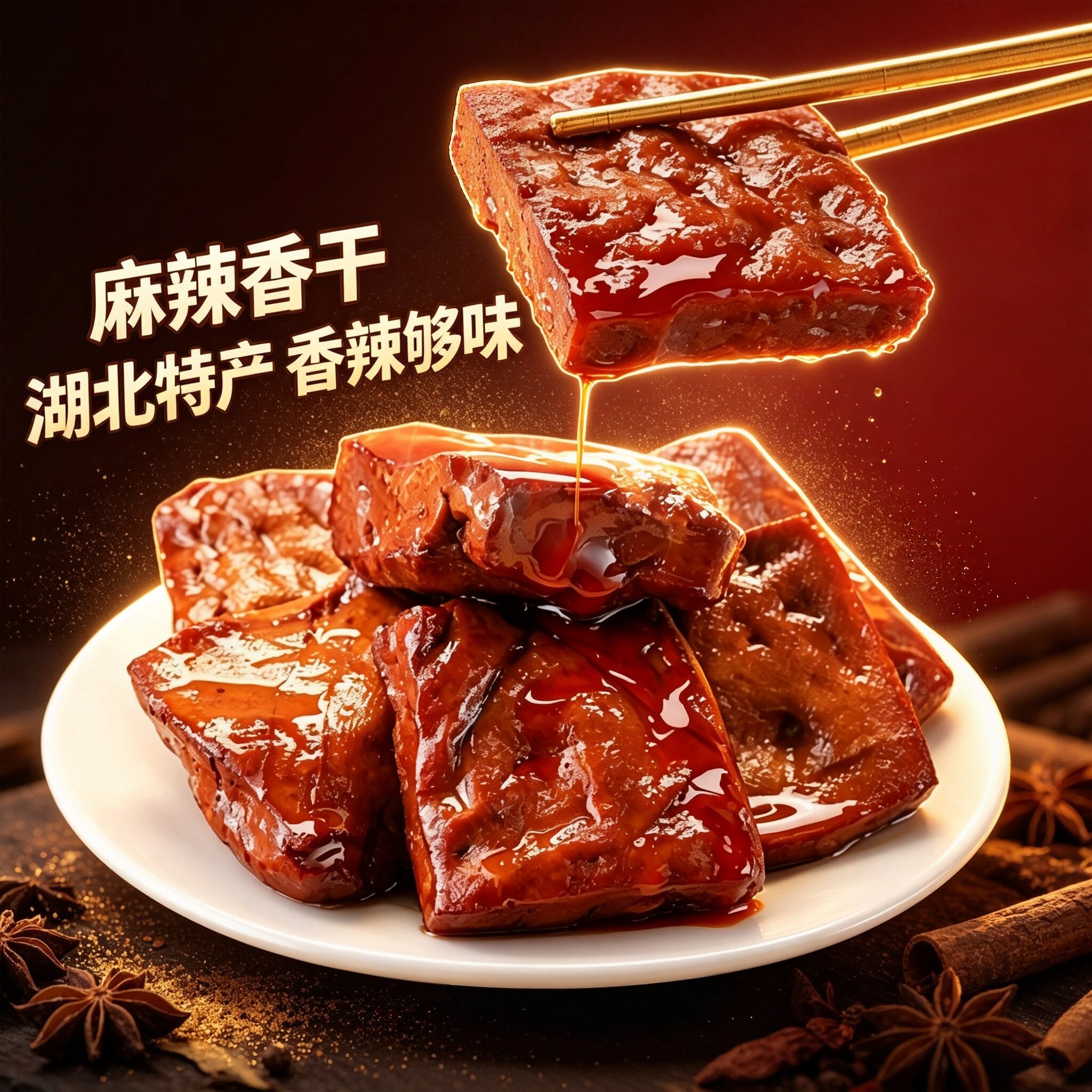 麻辣香豆腐干子湖北武汉冷记特产卤品真空开袋即食零食熟卤味香干