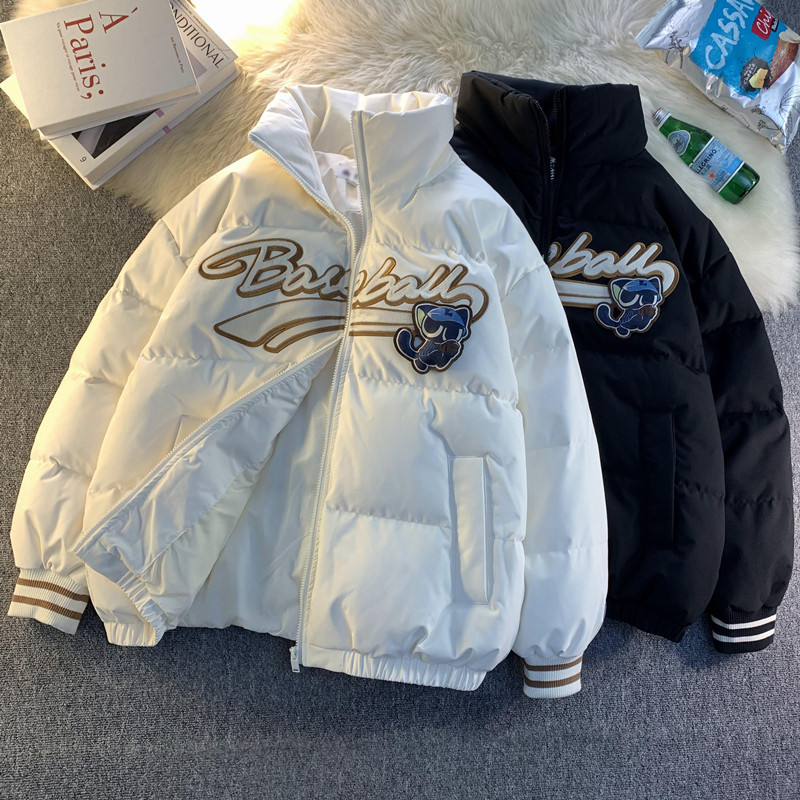 1005-2-LMF002-P125 冬季港风男士加厚卡通字母立领情侣棉服棉衣图片