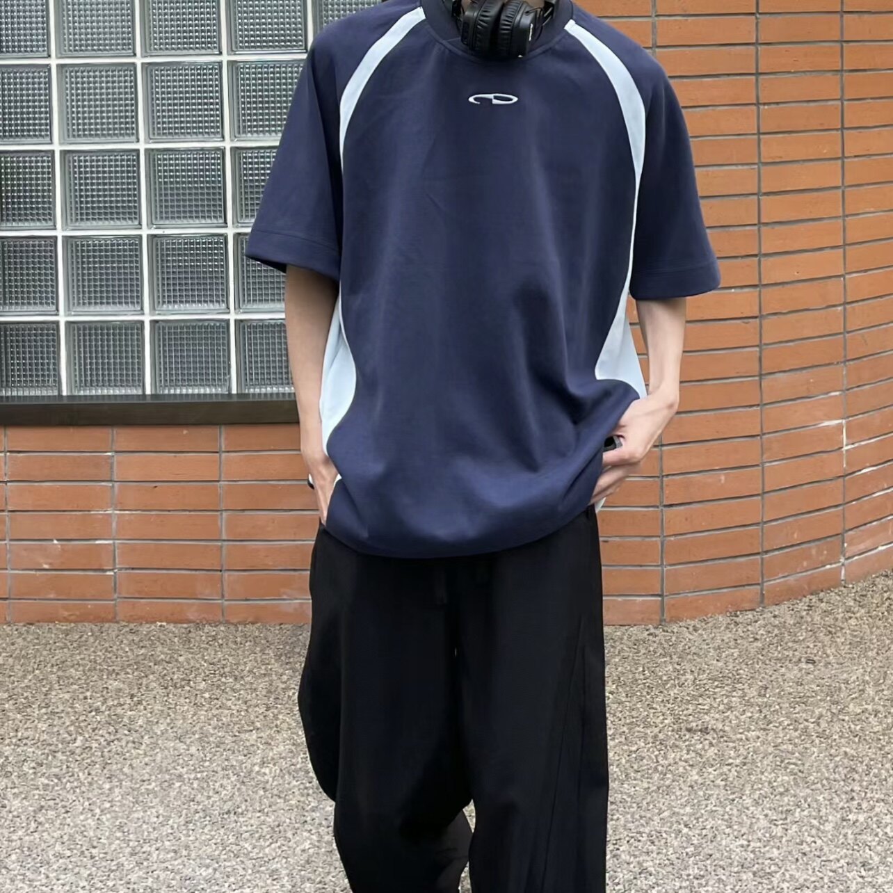 1005-2-T7003-P38有图片保护夏季港风男士宽松圆领T恤短袖上衣,男装T恤,星座1005-2