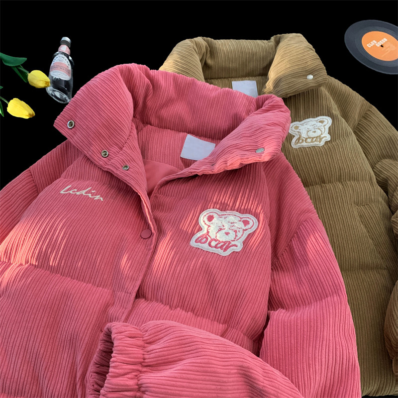 1005-2-LMF100-P128冬季港风男士加厚灯芯绒立领棉衣情侣棉服上衣图片