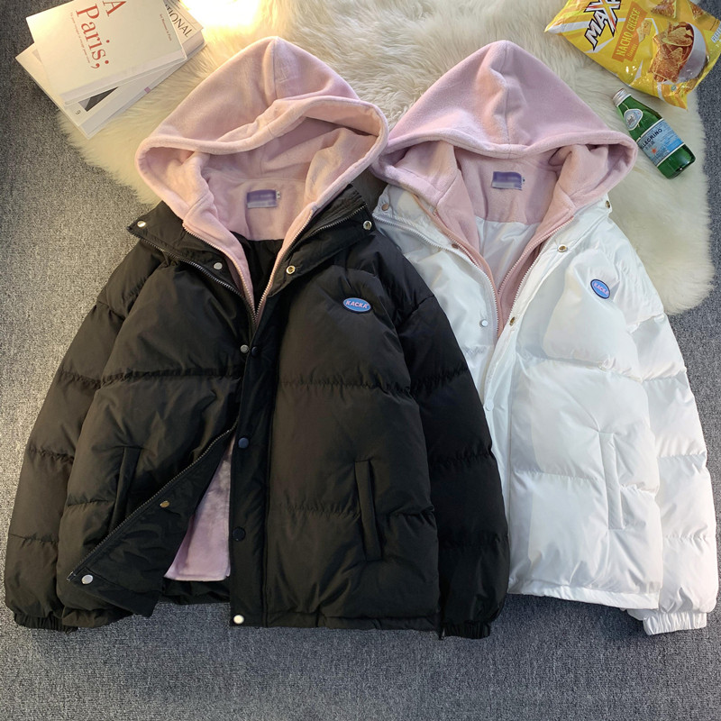 1005-2-LMF047-P135冬季加厚假两件宽松保暖休闲连帽棉衣棉服,男装棉衣,星座1005-2