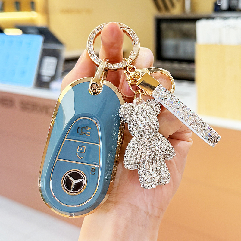 奔驰c260l钥匙套25款新c级eqe汽车glc300l壳c200包s400高级扣男女