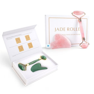 Quartz Jade Roller Heart Guasha Scraping Board Slimming Face