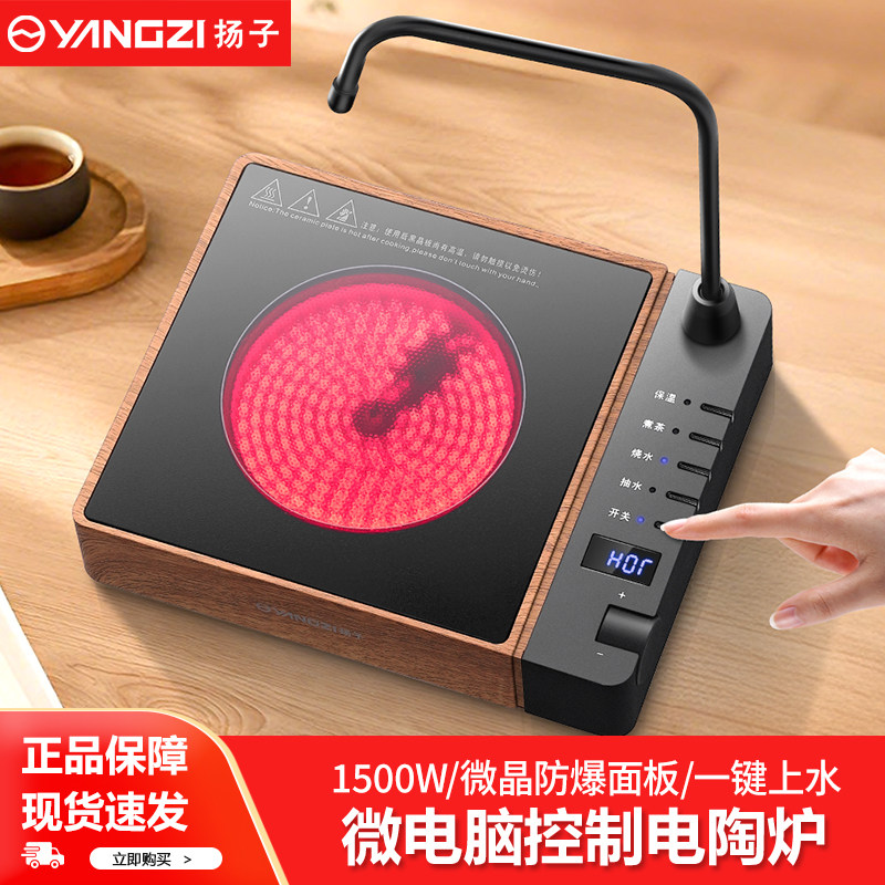 扬子电陶炉煮茶玻璃茶壶套装家用小型煮茶器全自动抽水茶台烧水壶