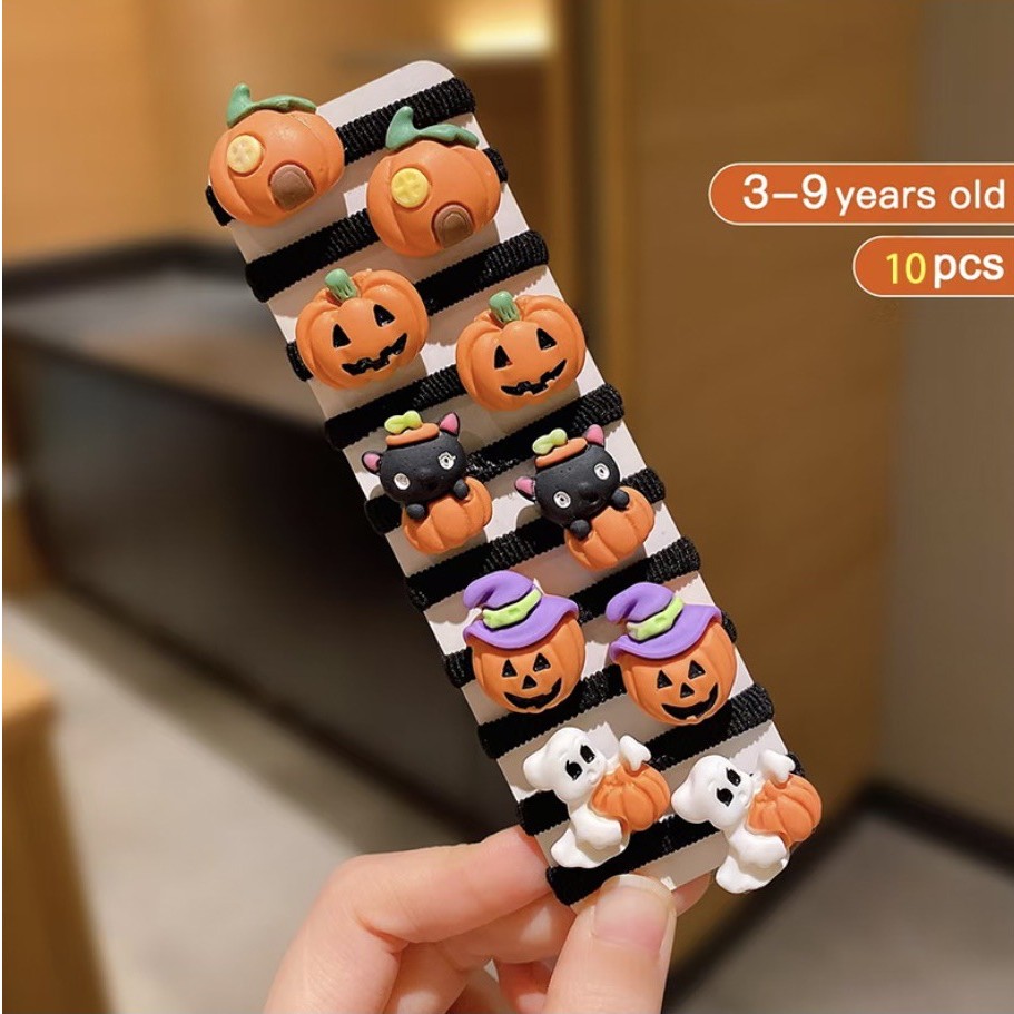 圣诞节发饰南瓜高马尾发绳女