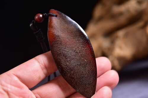 保真纯天然披毛犀手工雕刻一叶暴富吊坠男女保平安文玩装饰品