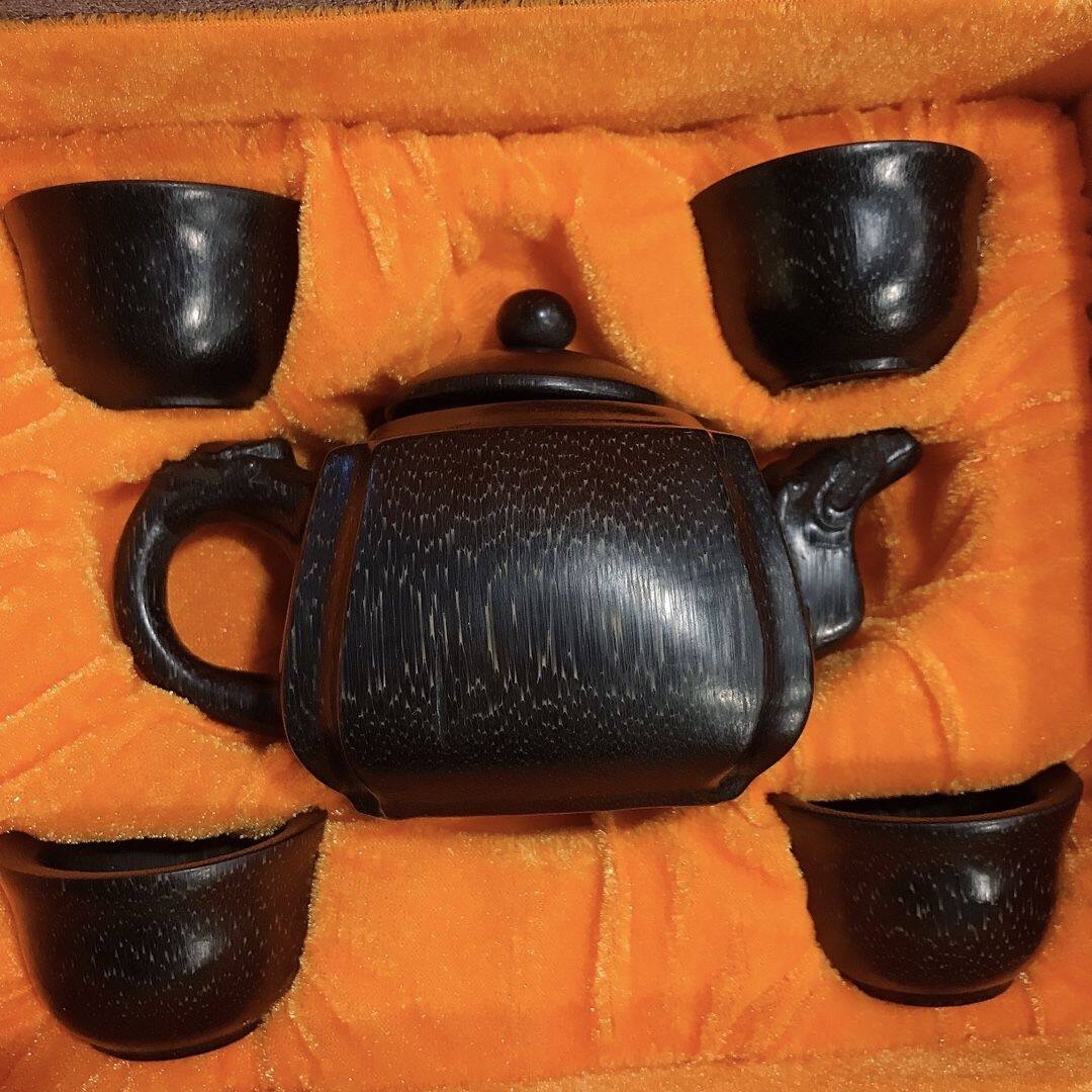 【四方壶】古玩艺术品披毛犀摆件把玩牛角角文玩老物件鱼子纹爆满