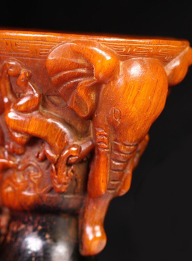 保真酒杯古玩收藏物件披毛犀