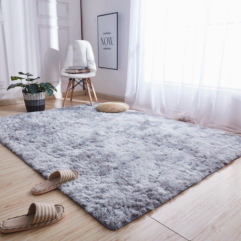 Grey Carpet Tie Dyeing Plush Soft Carpets For Living Room