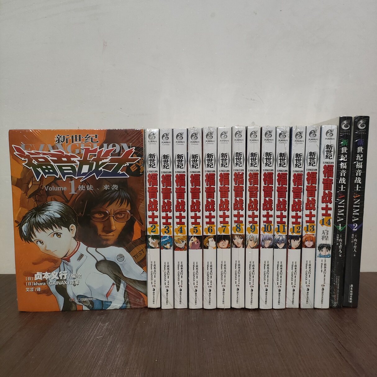 正版 现货 EVA新世纪福音战士漫画书全14册+ANIMA外传小说2册 贞本义行 完全版绫波丽明日香初号机13号机天闻角川 湖南美术出版社