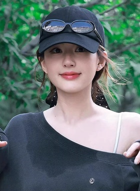 赵露思同款椭圆猫眼黑色遮阳墨镜女款潮小脸y2k辣妹复古太阳眼镜