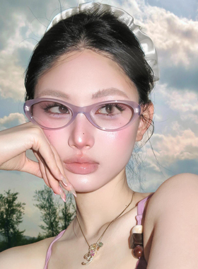 韩版时尚新款紫色太阳眼镜女个性旅行拍照防紫外线遮阳猫眼墨镜潮