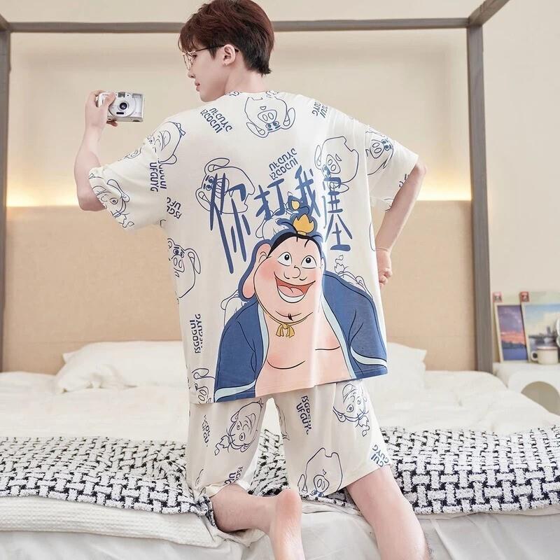 麦芽母婴好物159初中学生大童大码套装可外穿睡衣男士夏季短袖薄