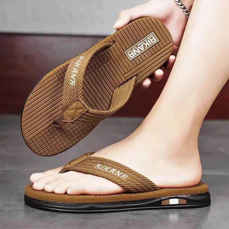 绅度臻选】人字拖男士夏季厚底防滑耐磨凉拖鞋网休闲夹脚沙滩