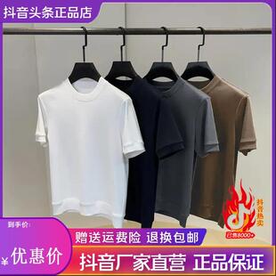 师凯服饰Amphelisia轻奢液氨丝光棉短袖T恤男夏圆领百搭收口丝滑