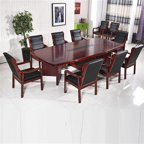 高档会议桌长桌简约中代现式办漆桌椅组合油公实木皮会议桌开奢华