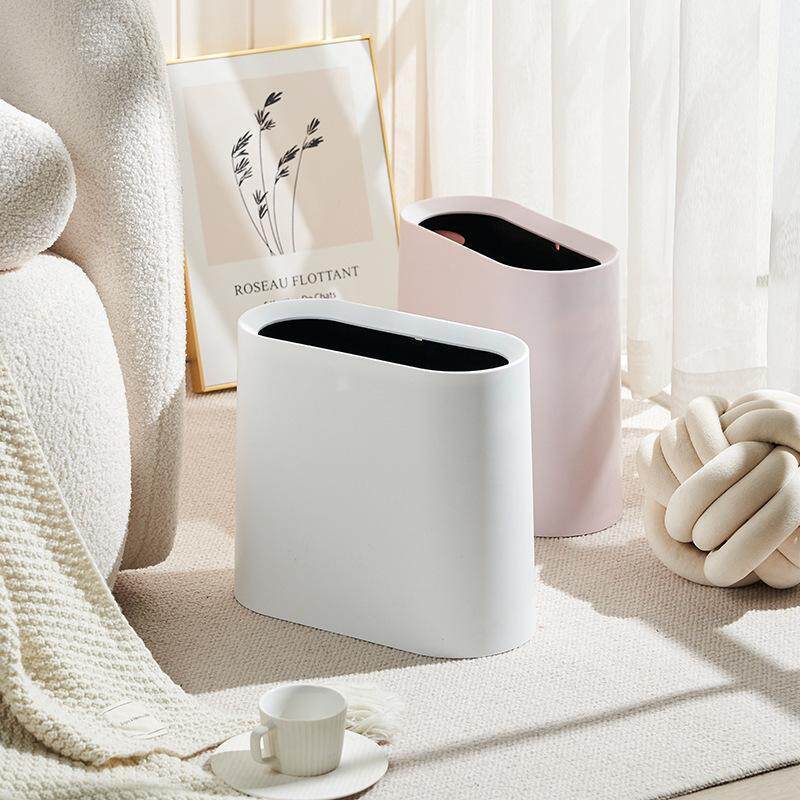 垃圾桶家用极简风高颜值 ins 风客厅卧室卫生间夹缝大容量纸篓