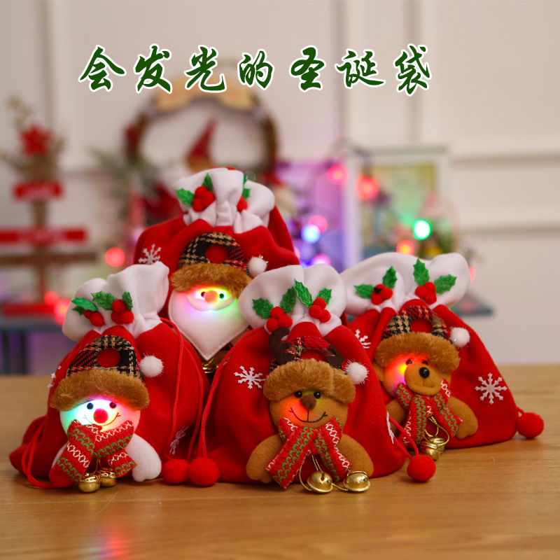 圣诞节装饰苹果袋场景布置配饰