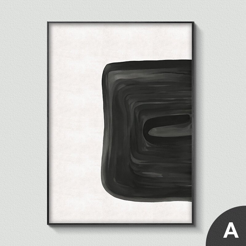 现代极h简抽象画大气黑白书房挂画餐厅玄关画客厅沙发背景墙装饰