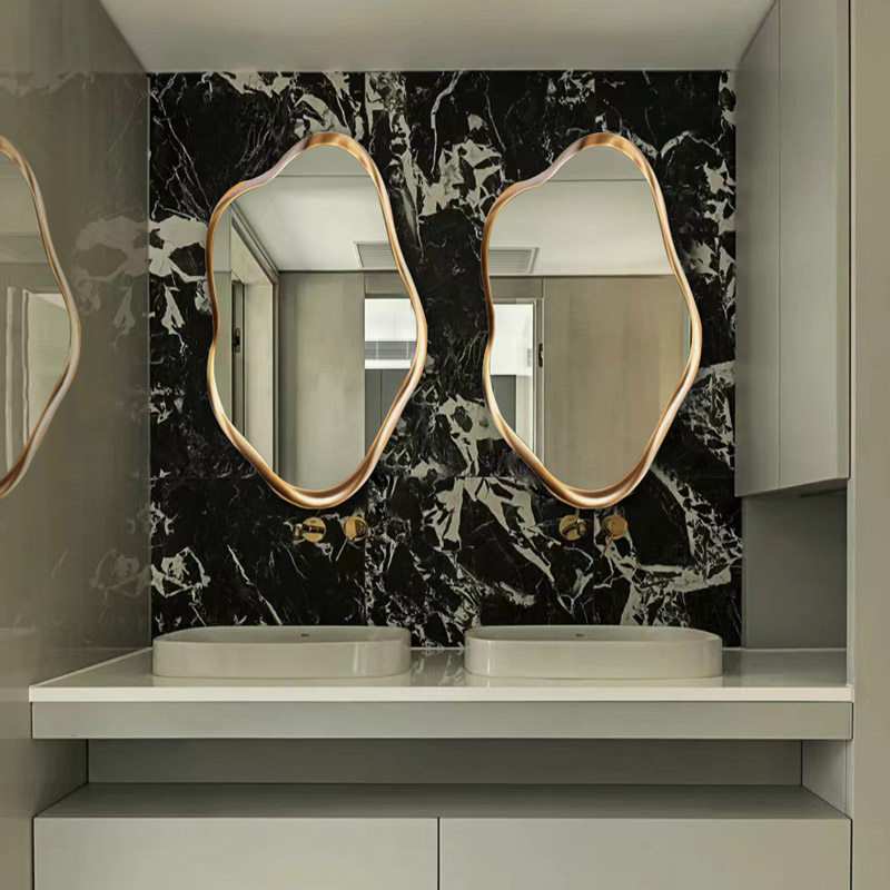 高级感网红不规则装饰镜子壁挂墙梳妆镜ins化妆镜异形轻奢卫浴镜