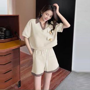 新款 短裤 2023夏季 洋气轻熟风港味夏装 休闲两件套女夏 套装 减龄时尚