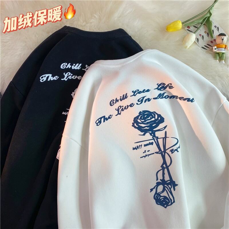 roora情侣玫瑰花卫衣外套加绒420克纯华银狐绒W8053-P48控68图片