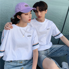 Couple's summer wear couple's short sleeve T-shirt design for minority students