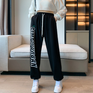 女类K2082P35潮ins跳舞街舞hiphop百搭休闲宽松束脚嘻哈运动卫裤图片