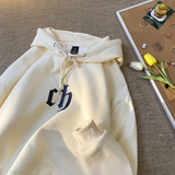 中性情侣装260克仿鱼鳞帽衫CH字母连帽卫衣W8025-P40控58女类，女装卫衣/绒衫，电商B245A