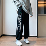 ins潮嘻哈街头风运动裤宽松束脚裤春秋显瘦高街卫裤K2076-P35女类，女装休闲裤，电商B245A